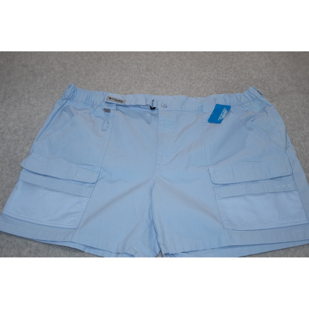 Columbia PFG Shorts Mens 3X BIG Light Blue Cargo Fishing Performance Gear NEW